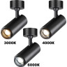 Светильник накладной NOVOTECH OVER NAIL 359222 OVER NT23 201 IP20 LED 3000К\4000К\6000К 5W/9W/13W 220V с переключателем температуры мощности черный NV-359222